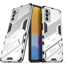 Seashell Digital Çift Katmanlı Yumuşak Esnek Tpu+Sert Pc Samsung Galaxy M52 5g-Beyaz Için Kickstand ile Kickstand ile Kaygılı Engebeli Koruyucu Telefon Kasası (Yurt Dışından)