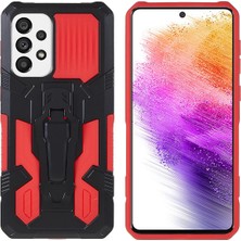 Seashell Digital Mechwarrior Samsung Galaxy A73 5g Hibrid Hard Pc Yumuşak Tpu Damla Damla Korunan Kickstand-Red ile Iyi Korumalı Kılıf (Yurt Dışından)