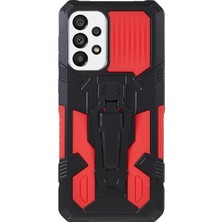 Seashell Digital Mechwarrior Samsung Galaxy A73 5g Hibrid Hard Pc Yumuşak Tpu Damla Damla Korunan Kickstand-Red ile Iyi Korumalı Kılıf (Yurt Dışından)