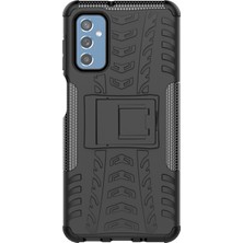 Seashell Digital Samsung Galaxy M52 5g Lastik Dokusu Yumuşak Tpu+Sabit Pc Kickstand-Black ile Iyi Korunmuş Damla Geçirmez Telefon Kapağı Kılıfı (Yurt Dışından)