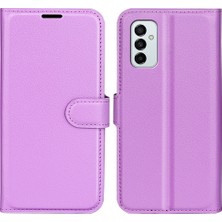 Seashell Digital Samsung Galaxy Için M23 5G/F23 5g Cüzdan Litchi Doku Pu Pu Deri Cep Telefon Kılıf Çantası Stand Fonksiyonu Toz Geçirmez Telefon Kapak-Mor (Yurt Dışından)