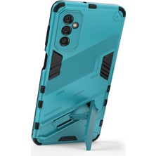 Seashell Digital Çift Katmanlı Yumuşak Esnek Tpu+Sert Pc Samsung Galaxy M52 5g-Blue Için Kickstand ile Kickstand ile Kaygılı Engebeli Koruyucu Telefon Kasası (Yurt Dışından)