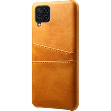 Seashell Digital Iki Kart Yuvası Tasarımı Dayanıklı Pu Deri Kaplamalı Pc Telefon Vaka Telefon Kapağı Samsung Galaxy F22/M22 4G/M32 4g (Global Versiyon) -Orange (Yurt Dışından)