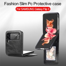 Seashell Digital Samsung Galaxy Z Flip3 Için 5g Cüzdan Kart Yuvaları Tasarım Anti-Drop Anti-Fingerprint Dayanıklı Pu Deri Telefon Kılıfı Kapak Black (Yurt Dışından)