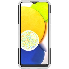 Seashell Digital Samsung Galaxy A03 (166.5 x 75.98 x 9.14MM) (Ab Versiyonu) Kickstand Yumuşak Tpu+Sert Pc Şok Geçirmez Moda Lastik Dokusu Koruyucu Kasa-Beyaz (Yurt Dışından)