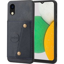 Seashell Digital Samsung Galaxy A03 Çekirdek Giyim Dayanıklı Cep Telefon Kılıfı Pu Deri Kaplamalı Tpu Kart Yuvaları ile Şok Anti Anti Anti-Chone Kapağı Kickstand-Mavi (Yurt Dışından)