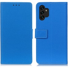 Seashell Digital Samsung Galaxy A13 Için 4g Pu Deri Cüzdan Telefon Kılıfı Stand Manyetik Şok Geçirmez Koruyucu Flip Cover-Blue (Yurt Dışından)