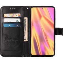 Seashell Digital Samsung Galaxy S23 Için Ultra Pu Deri Tam Koruma Telefon Kılıf Kelebek Çiçek Strap-Black ile Baskalı Flip Stand Cüzdan Kapağı (Yurt Dışından)