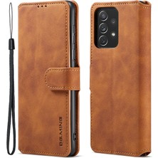 Seashell Digital Retro Stil Şok Geçirmez Telefon Kılıfı Pu Deri Stand Samsung Galaxy A73 5g-Brown Için Manyetik Toka Kapağı (Yurt Dışından)