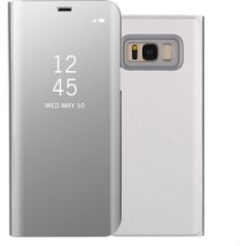 Seashell Digital Samsung Galaxy S8 Için Plus G955 Kaplamalı Ayna Yüzey Görünümü Deri Stand Mobil Kılıf Akıllı Cep Telefonu Aksine Silver (Yurt Dışından)