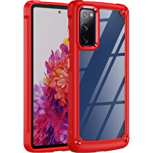 Seashell Digital Samsung Galaxy S20 Fe 2022/S20 Fe 4G/5G/S20 Lite, Tam Vücut Koruma Pc+Tpu Hibrit Telefon Kabası Kılıfı Strap-Red/kırmızı (Yurt Dışından)