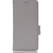 Seashell Digital Samsung Galaxy A03 Için (164.2 x 75.9 x 9.1mm) Litchi Doku Pu Deri Deri Flip Folio Cüzdan Kılıf Stand Stand Özellik Manyetik Toka Dayanıklı Şok Geçirmez Kapak Grey (Yurt Dışından)