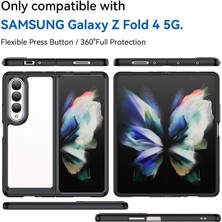 Seashell Digital Samsung Galaxy Z Fold4 Için 5g Çizgi Anti-Çizelge Tpu+Akrilik Hibrit Kılıflar Mobil Telefon Kılıfı Kapak Koruyucu-Black (Yurt Dışından)