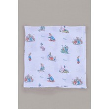 Florije Baby Tavşan Peter Rabbit Çok Amaçlı Bebek Müslin Örtüsü Pembe- Mavi 120X120CM
