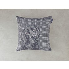 English Home Labrador Goblen Kırlent Kılıfı Siyah