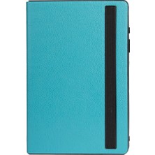 Gpack Samsung Galaxy Tab A9+ Plus SM-X210 Kılıf Kapaklı Standlı 360 Dönebilen Koruma DN22 Turkuaz