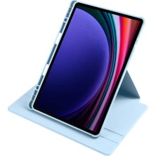 Gpack Samsung Galaxy Tab S9 SM-X710 Kılıf Standlı Katlanabilir Pu Silikon Tf2 Turkuaz