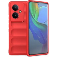 Case Street Vivo V29 Lite Kılıf Optimum Mat Kamera Korumalı Silikon Kırmızı