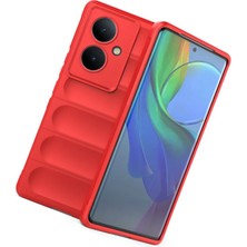 Case Street Vivo V29 Lite Kılıf Optimum Mat Kamera Korumalı Silikon Kırmızı