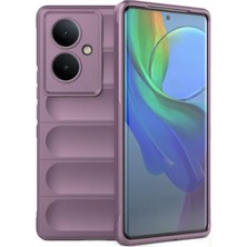 Case Street Vivo V29 Lite Kılıf Optimum Mat Kamera Korumalı Silikon Mor