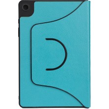 Case Street Casestreet Samsung Galaxy Tab A9+ Plus SM-X210 Kılıf Kapaklı Standlı 360 Dönebilen Koruma DN22 Turkuaz