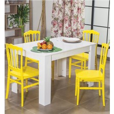 Mobetto Arda / Miray Mutfak Masa Takımı 1 Masa 4 Sandalye 4 Sandalye 1 Masa - Sarı
