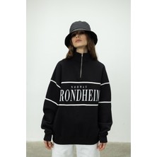 Tubia Şardonlu Yarım Fermuarlı Baskılı Sweatshirt