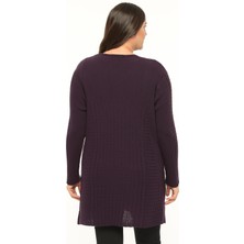 Laden Triko Büyük Beden  Cardigan Uzun Kadın Anne Dökümlü Hırka