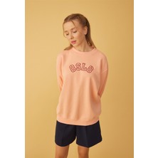 Tubia Kadın Somon Renk Oslo Baskılı Oversize Sweatshirt
