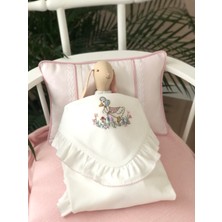 Florije Baby Puddle Duck El Işi Organik Yenidoğan Hastane Çıkış Seti Pembe Fırfırlı