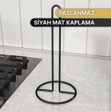 Bino Peçetelik Rulo Havluluk Mat Siyah Kaplama Paslanmaz Dolu Çelik Havlu Peçetelik, Metal Havluluk