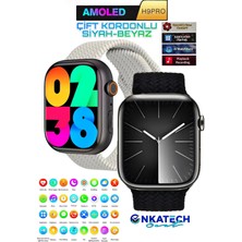 Onkatech Watch 9 Akıllı SAAT-HK9PRO Amoled Ekran Çift Kordonlu Iphone ve Android Tüm Telefonlara Uyumlu