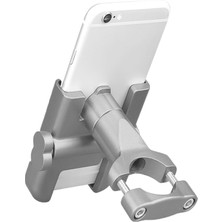 Powertec Alüminyum Gövdeli Gidon Bağlantılı Full Metal Motosiklet-Bisiklet Telefon Tutucu Gri