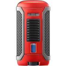 Colibri Apex Tek Torch Pürmüz Metalik Kırmızı-Siyah Puro Çakmağı