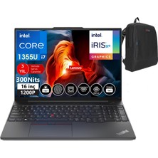 Lenovo Thinkpad E16 Gen1 Intel Core I7 1355U 16GB 512GBSSD 16" Wuxga IPS WINDOWS11PRO Taşınabilir Bilgisayar TB21JN0007TX17+WEBLEGELSINÇANTA