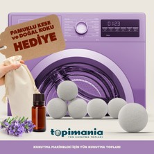 Topimania Doğal Yerli Üretim Yün Kurutma Topu 6 adet + Kurutma Topu Kokusu Hediyeli