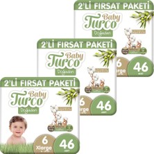 Baby Turco Doğadan Fırsat Pakenti Bebek Bezi 6 Numara XLarge 46 x 3 138 Adet