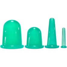 Naturachi Silikon Selülit ve Yüz Masaj Kupa Seti 4'lü Yeşil