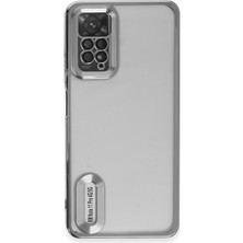 Happycase Xiaomi Redmi Note 11 Pro Kılıf Slot Silikon - Gümüş