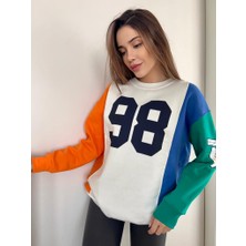 Crep Tekstil Oversize Baskılı Sweatshirt