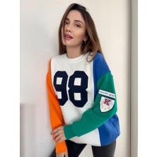 Crep Tekstil Oversize Baskılı Sweatshirt