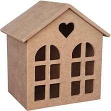 Altınyapı Hobi Market Dekoratif Kalpli Ev Mumluk Mdf   ( Mdfm-18 )