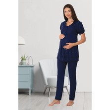 Effortt Lohusa Pijama Takımı Lacivert - 8022