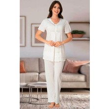 Effortt Lohusa Pijama Takımı Ekru - 8022