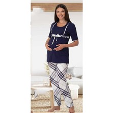 Effortt Lohusa Pijama Takımı Lacivert - 6022