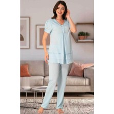 Effortt Lohusa Pijama Takımı Mavi - 8022