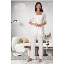 Effortt Lohusa Pijama Takımı Ekru - 6032