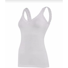 Yıldız 2260 Bayan Kalın Askılı Modal V Yaka Dantelli Atlet 10 Adet