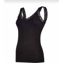 Yıldız 2261 Bayan Kalın Askılı Modal V Yaka Dantelli Atlet 6 Adet