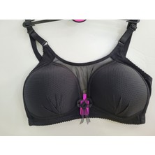 F.K. Önü Tül Detaylı Toparlayıcı Sütyen-Siyah